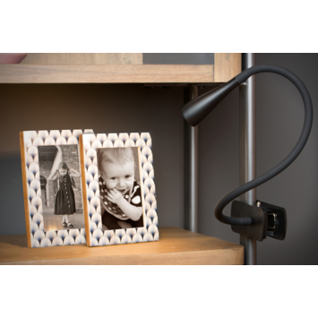 Lucide ZOZY Klemlamp LED dimb. 3000K 3 StepDim Zwart