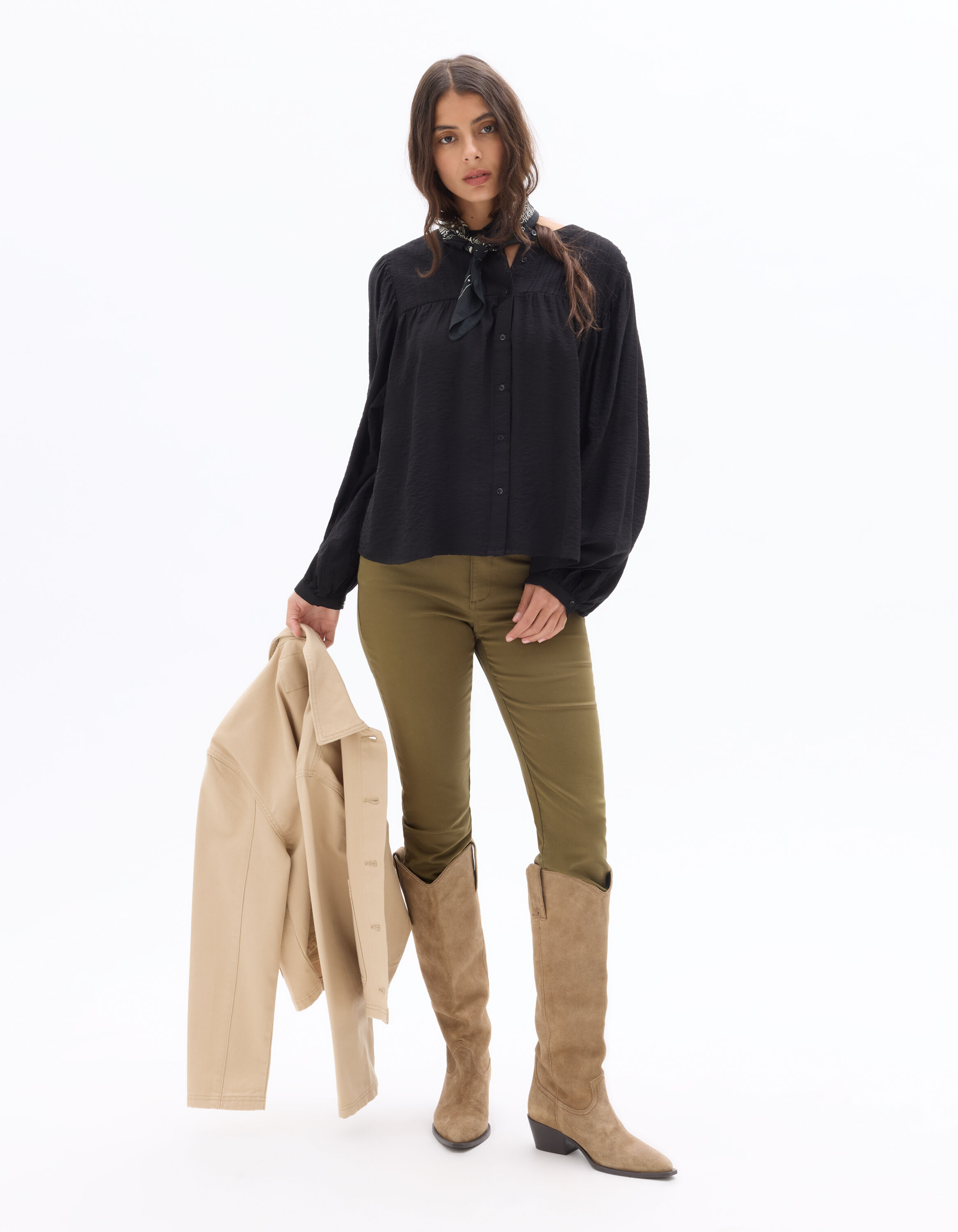 Blouse évasée et fluide - noir