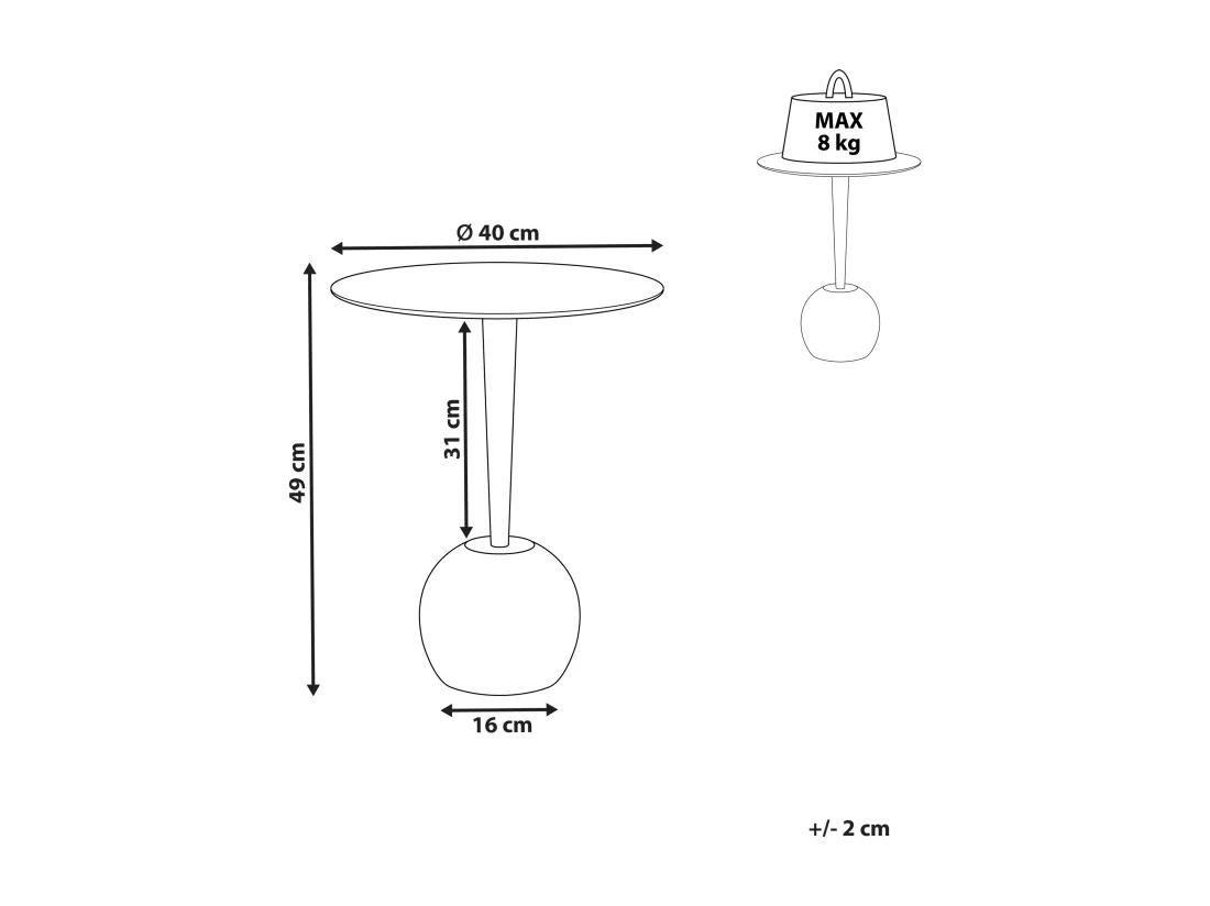 Table d'appoint en aluminium blanc EUCLA