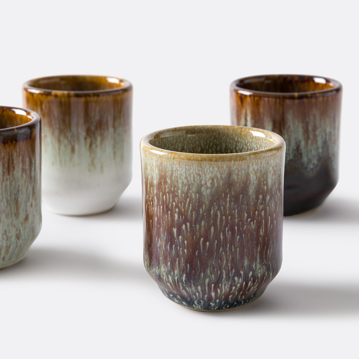 LA REDOUTE INTERIEURS<br>Conjunto de 4 xícaras de café expresso em faiança vidrada reativa, Illiano