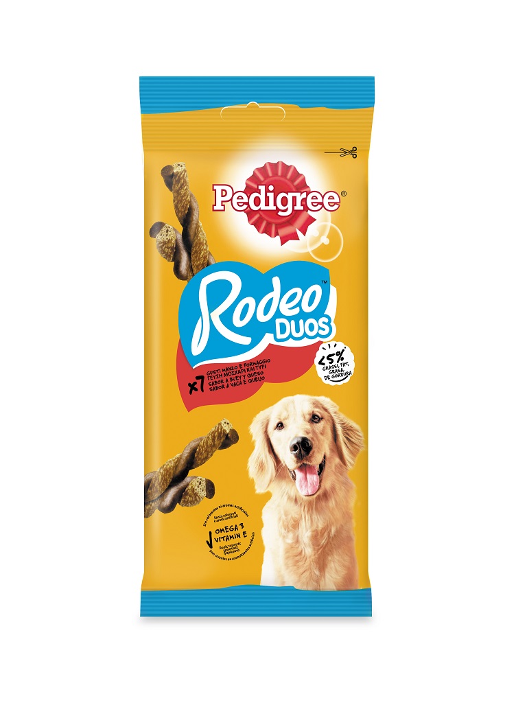 SNACKS PARA CÃO PEDIGREE RODEO DUOS COM VACA E QUEIJO 120G