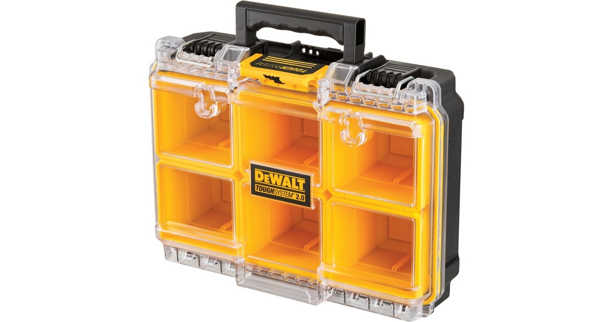 DEWALTToughSystem 2.0 Halfdiepe Organizer gereedschapskist  (Geel)
