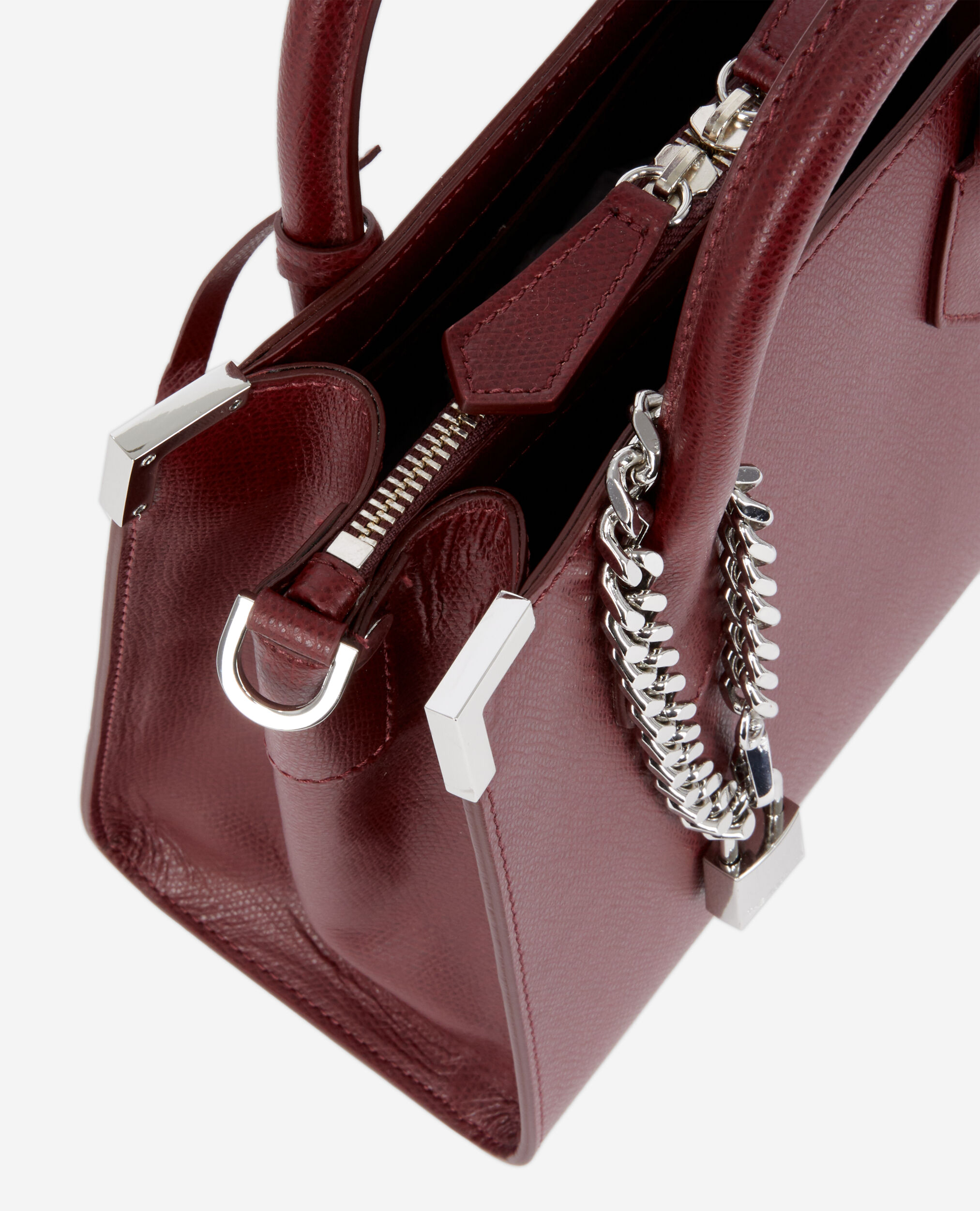 Sac Ming Medium cuir grainé bordeaux