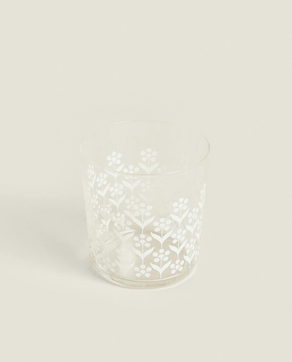 COPO DE VIDRO FLORAL