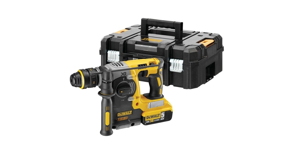DEWALT18V XR Li-Ion Brushless SDS+ Combihamer met snelwisselboorkop boorhamer  (Geel, Koffer en 2 accu's (5,0 Ah) inbegrepen)