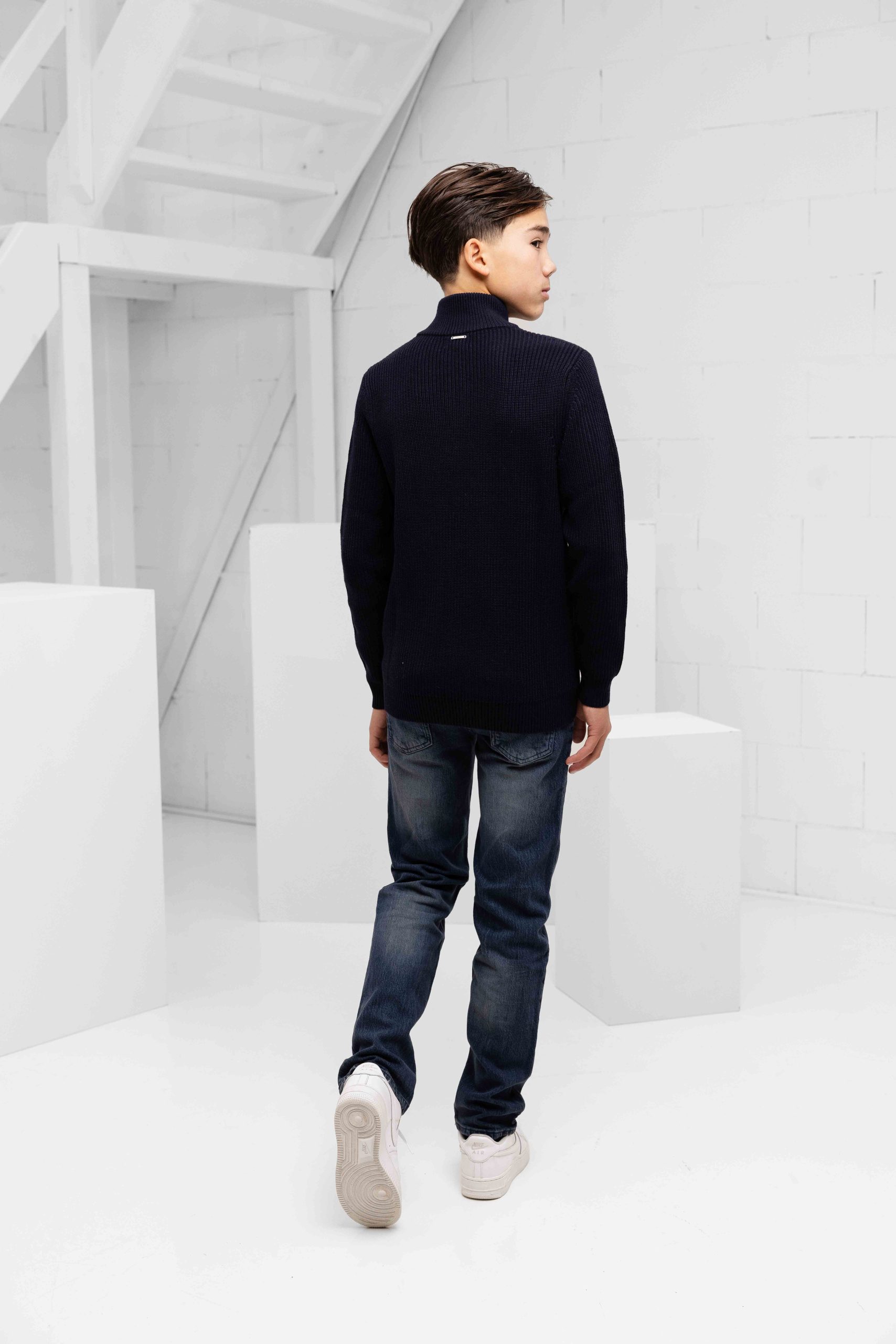 Antony Morato Lisbon Half Zip Sweater Kids Donkerblauw