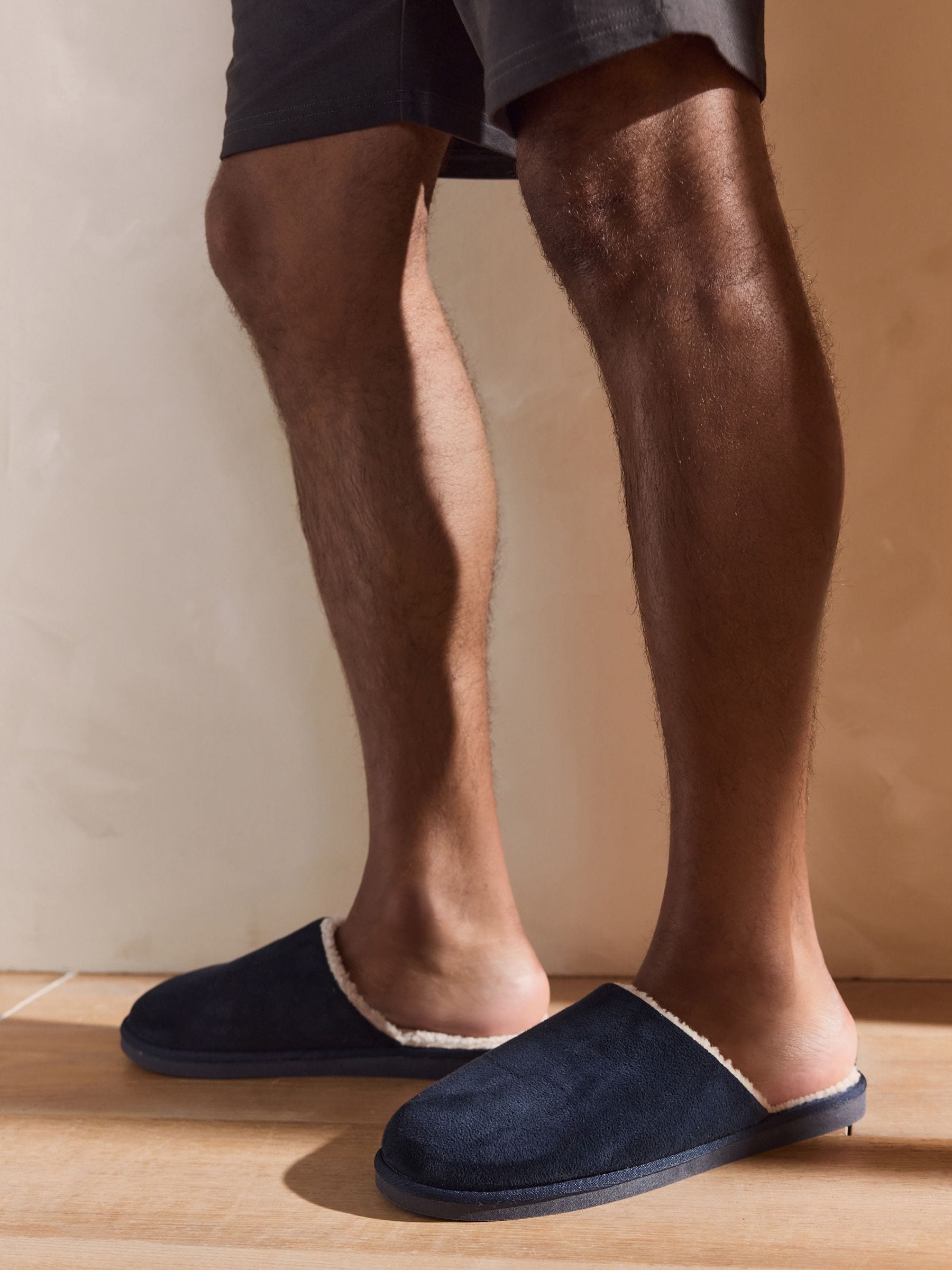 Marineblauw - Microsuede Mule Slippers