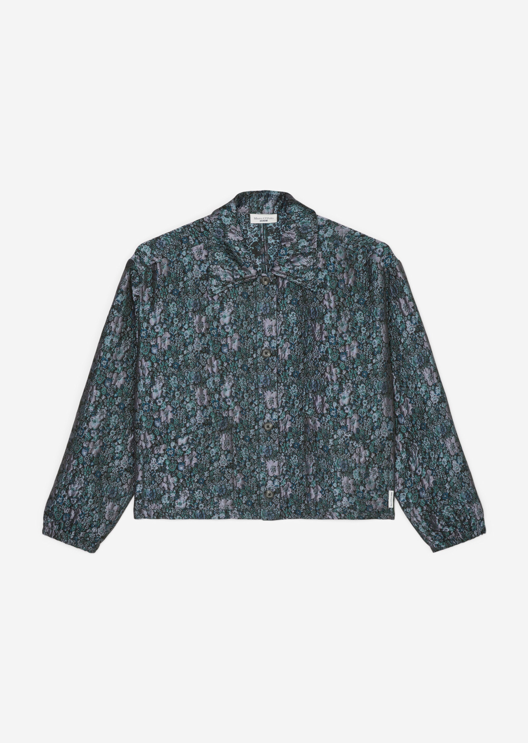 Overshirt looseaus Jacquard-Brokat