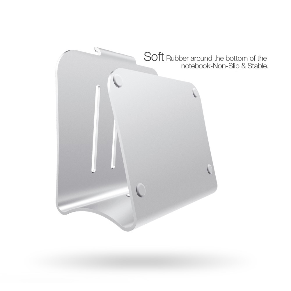 Passiv Kühlender MacBook / Laptop Alu Ständer Halterung - Silber