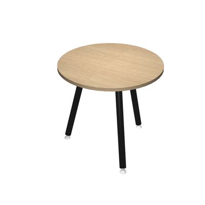 Table ronde - H105 cm - 80 cm - 3 pieds métal anthracite - plateau imitation chêne