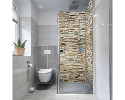 Douche achterwandfolie mySpotti Fresh Rustic Bricks 210 x 100 cm