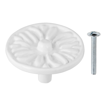 Knop Lyam wit 45mm