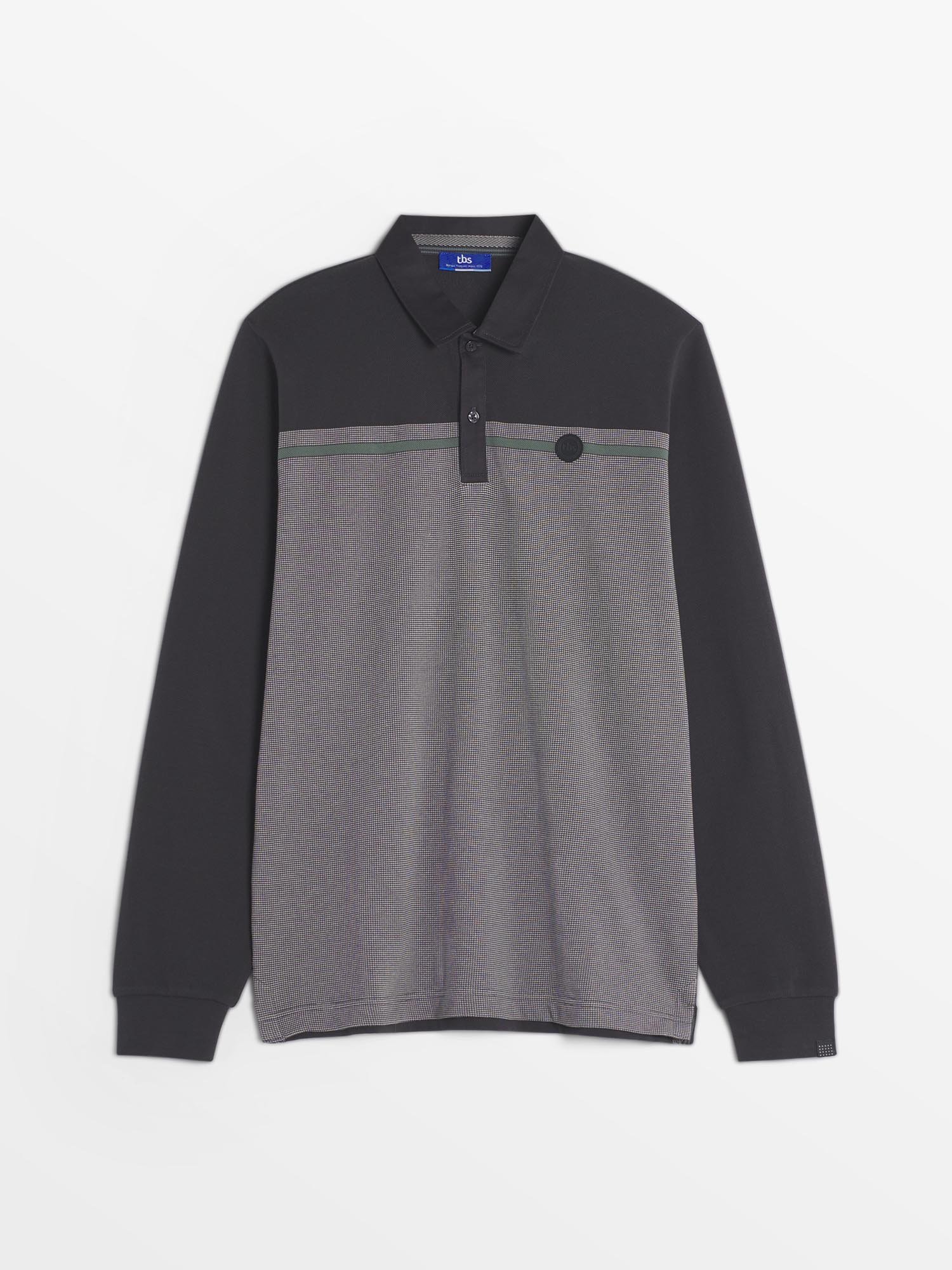 Polo Homme Chaud Manches Longues Gris Foncé