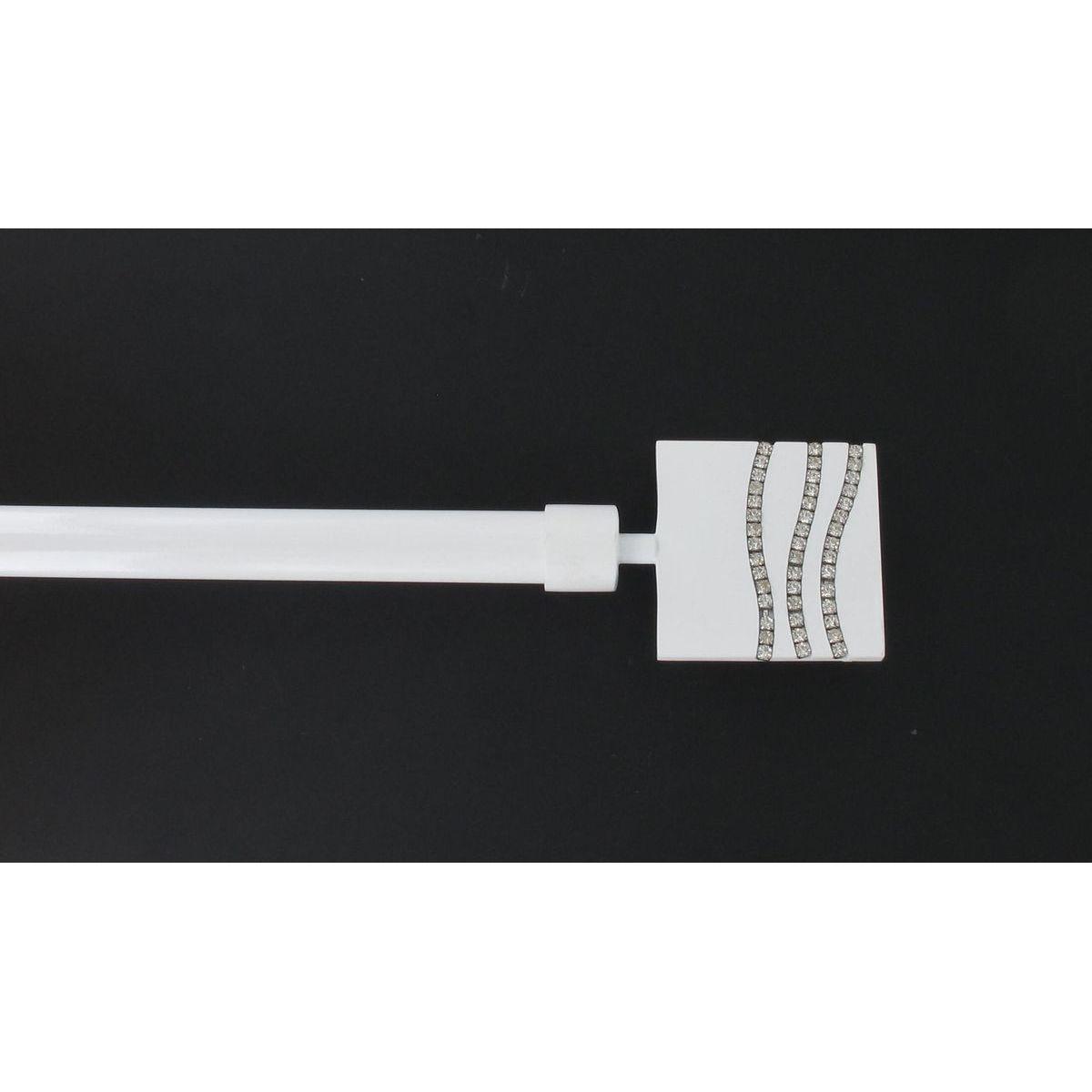 KIT EXT 120 210 CM D19 EMBOUT STRASS BLANC LAQUE