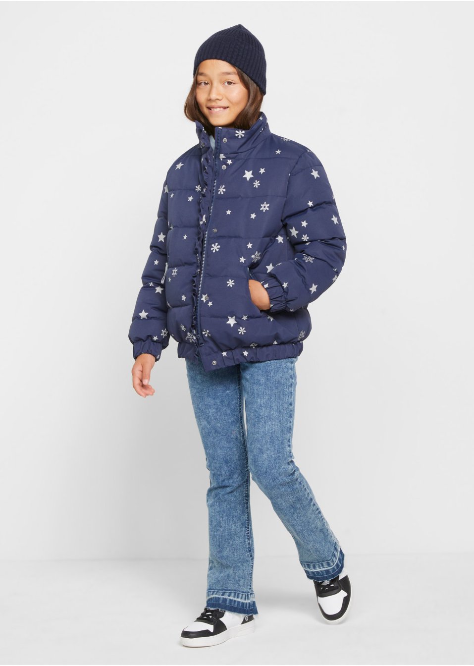 Veste hiver fille avec imprimé étoiles