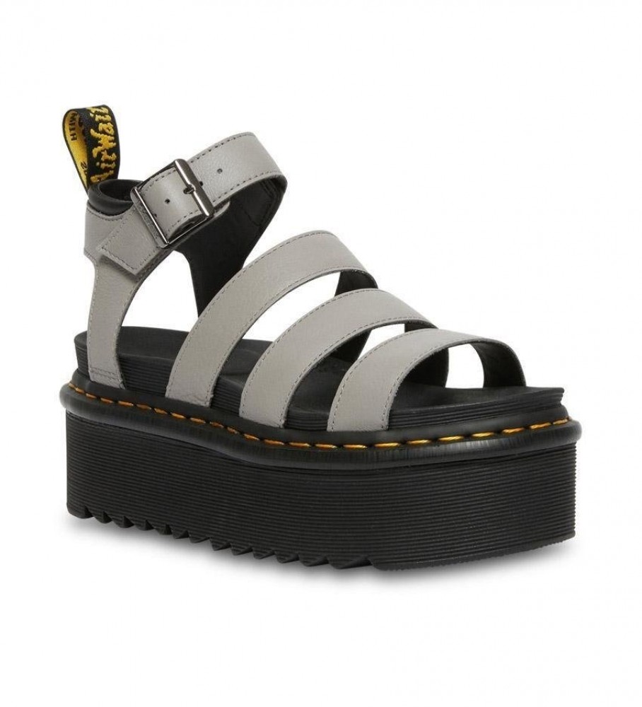 Sandálias Dr. Martens Blaire Quad em couro cinza