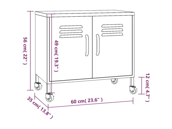 Armoire de rangement Bleu marine 60x35x56 cm Acier