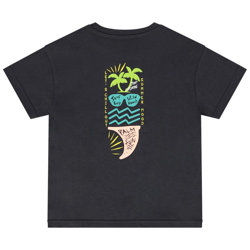 T-shirt manches courtes print fantaisie pour garçon - Gris foncé