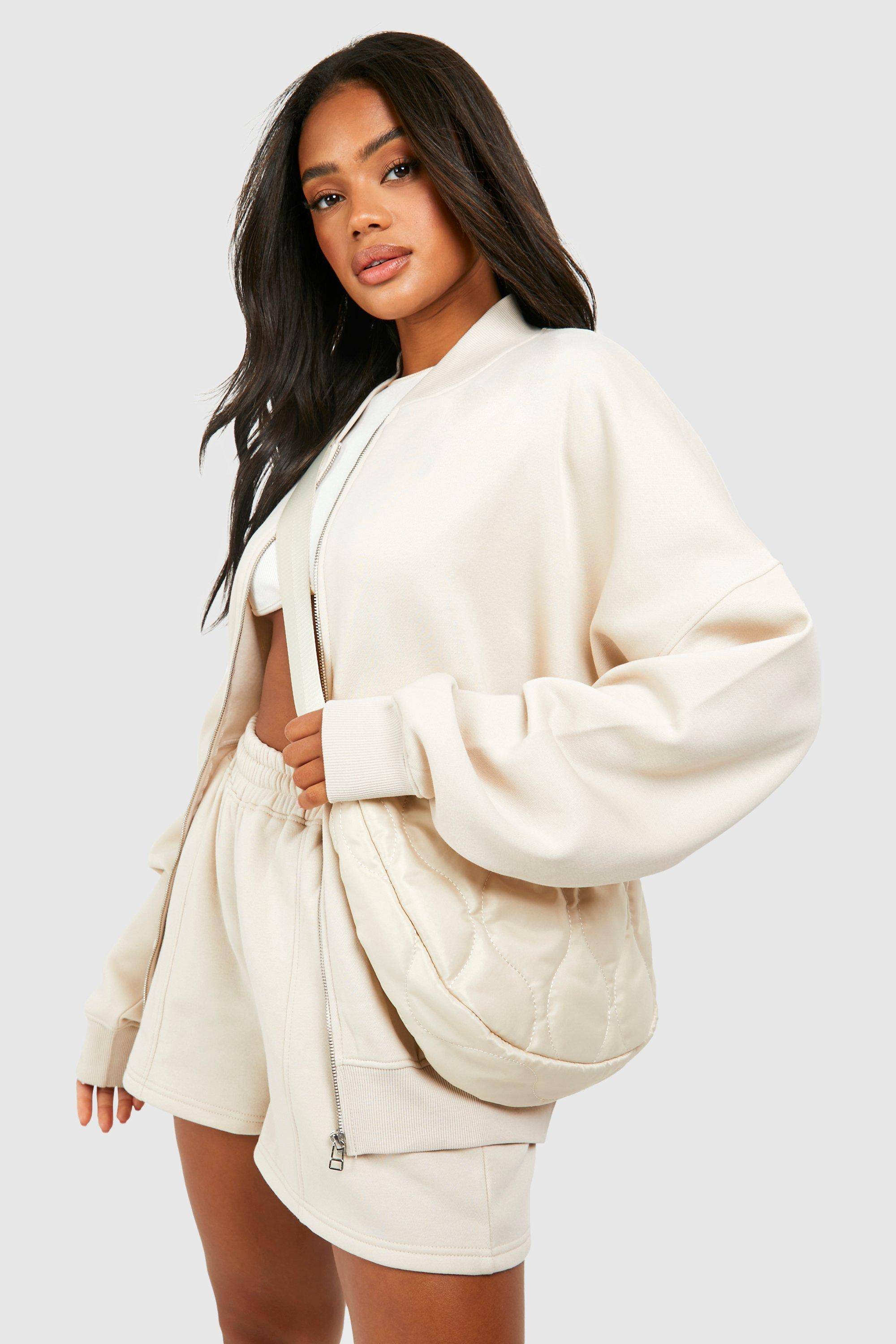 boohoo Bomber Zip Through Short Tracksuit