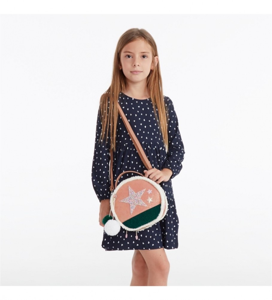 Bolsa de ombro Enso Shine Stars, rosa e verde - 17,5x17,5x6cm -