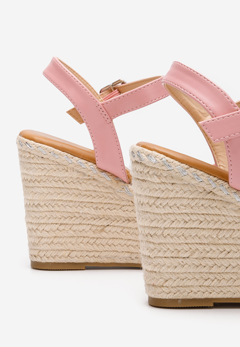 Sandales à plateforme type espadrilles roses Missa