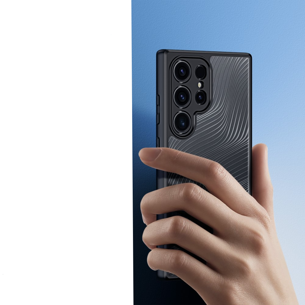 Samsung Galaxy S24 Ultra Hybrid Hülle TPU Bumper   Kunststoff Rückseite   Kameraschutz - Schwarz / Transparent