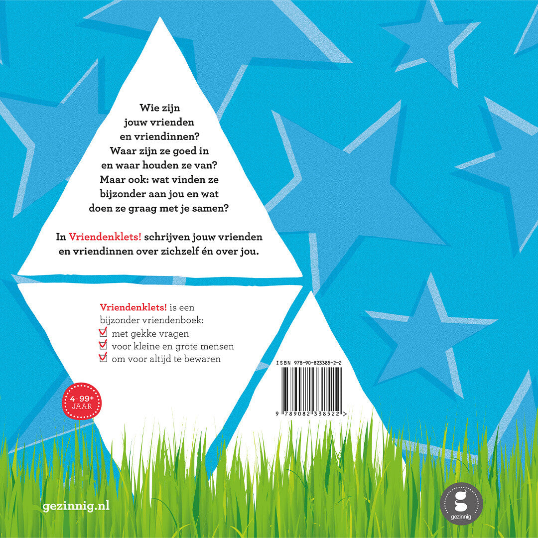 Gezinnig vriendenboek vriendenklets - blauw
