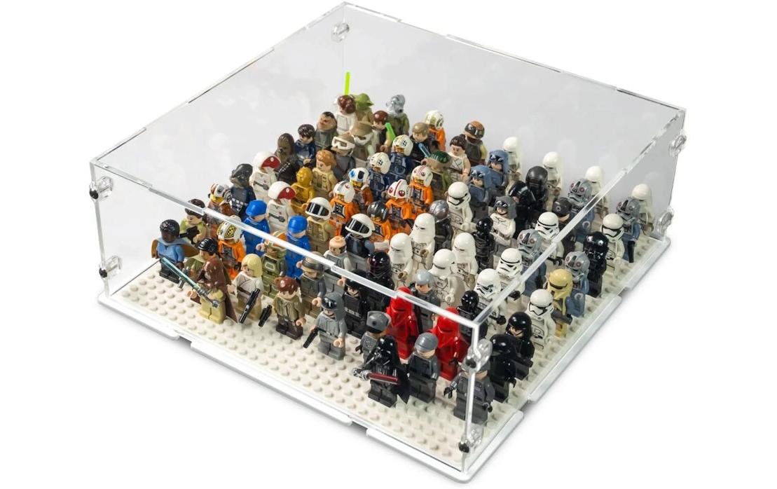 Acryl-Display für LEGO MinifgurenAcry-Display-Box mit weissem Boden für eine 32 x 32 Platte