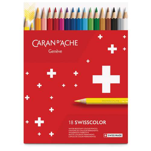 CARAN D'ACHE® Swisscolor im Karton-Etui, wasserfeste Farbstifte