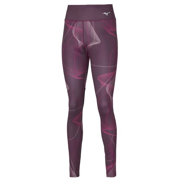 Collant running MIZUNO ACTIVE PRINTED TIGHT WOS GRAPE WINE