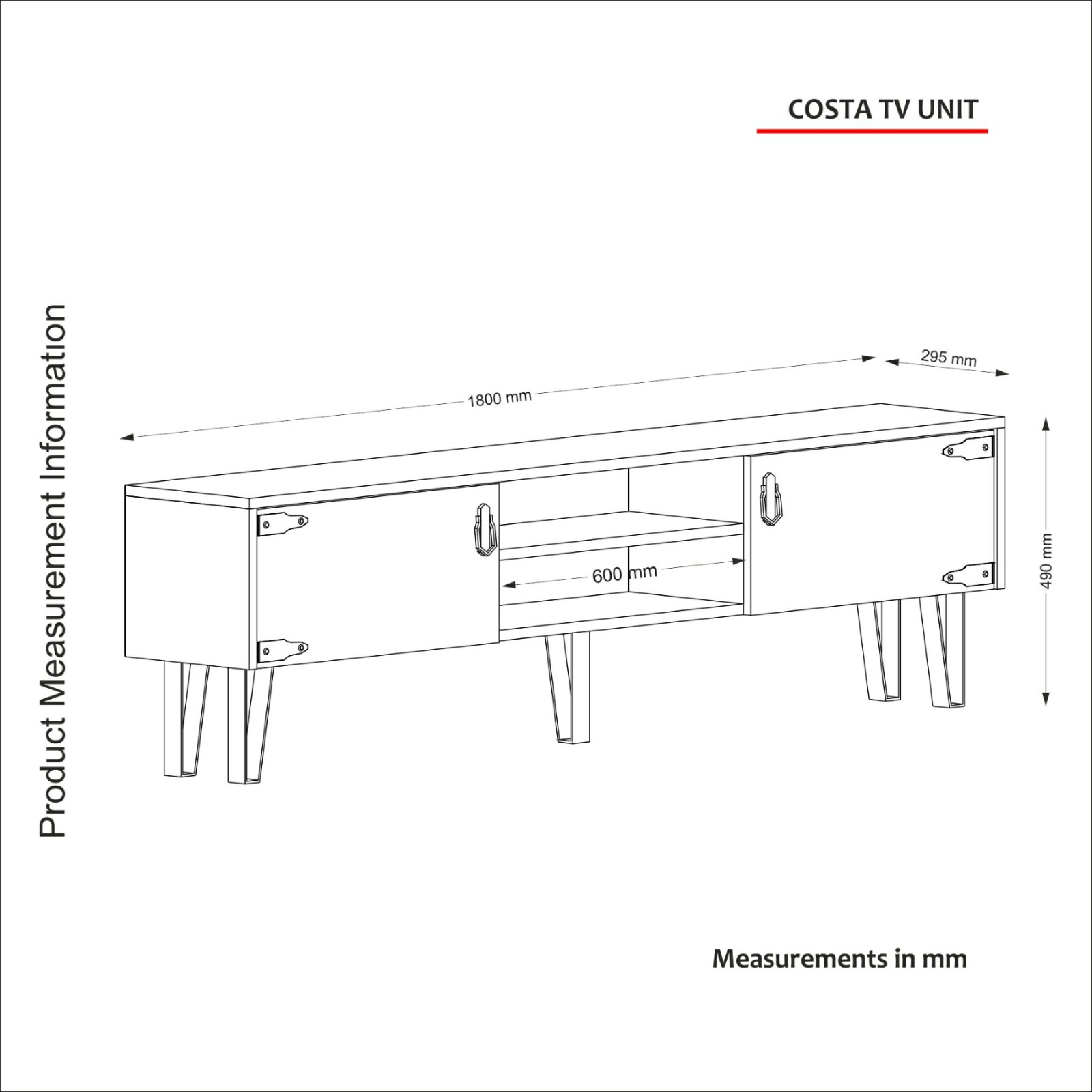 Lowboard - Eiche - 180 cm