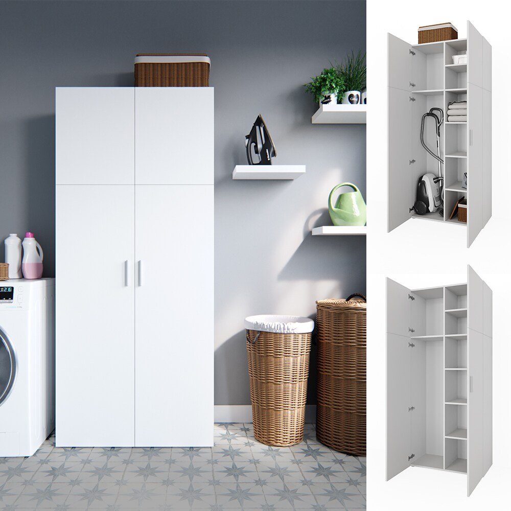 Vicco Schrank Ingo weiß - 2 Türen Universal Mehrzweckschrank Putzschrchrank