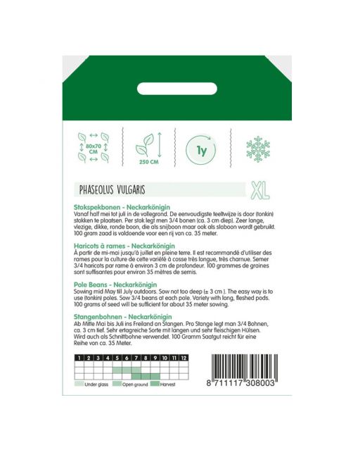 Hortitops Stokspekbonen Neckarkönigin - Type Phenomeen - Groentezaden - 100 g