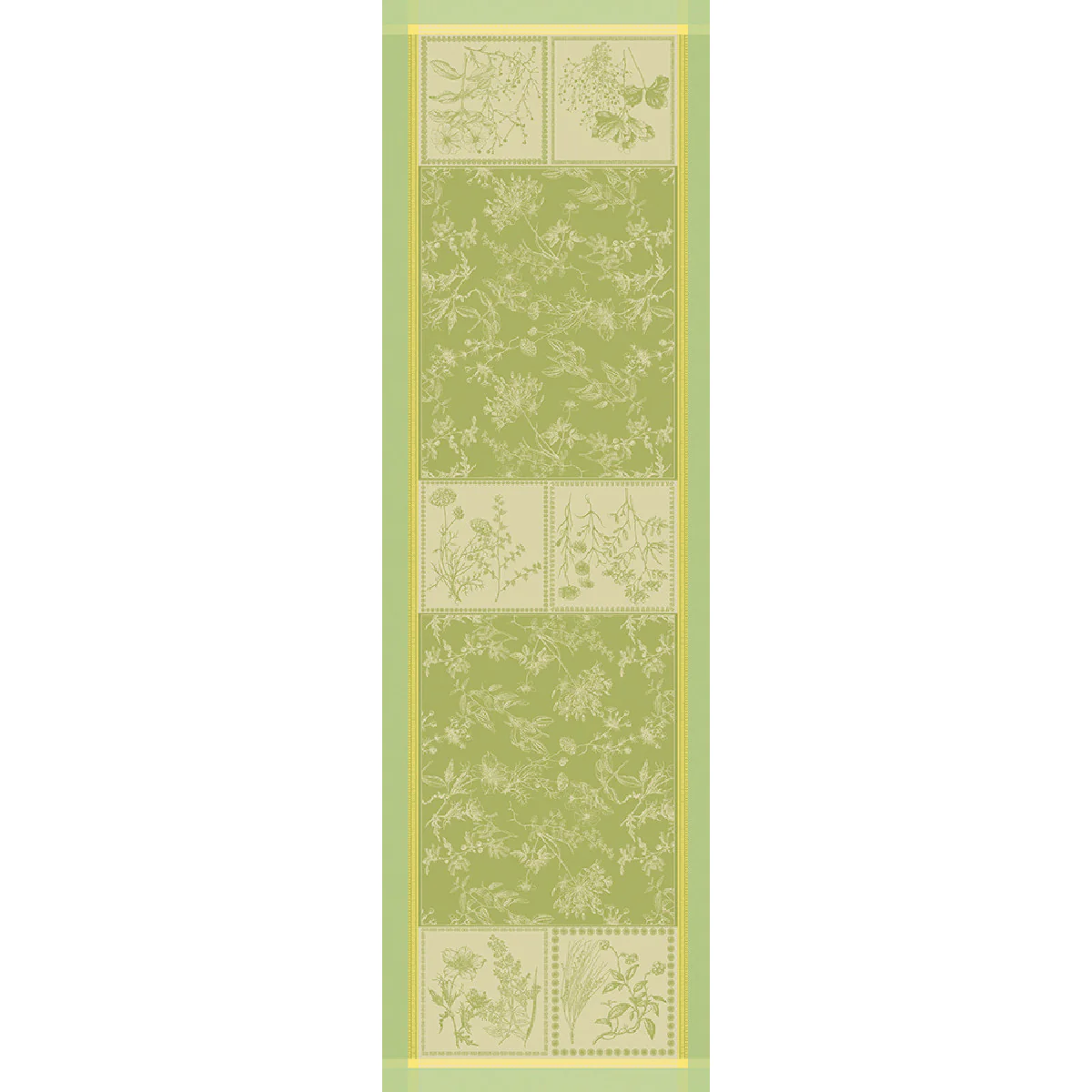 Chemin de table antitache déperlant pur coton vert 54X180 Garnier Thie