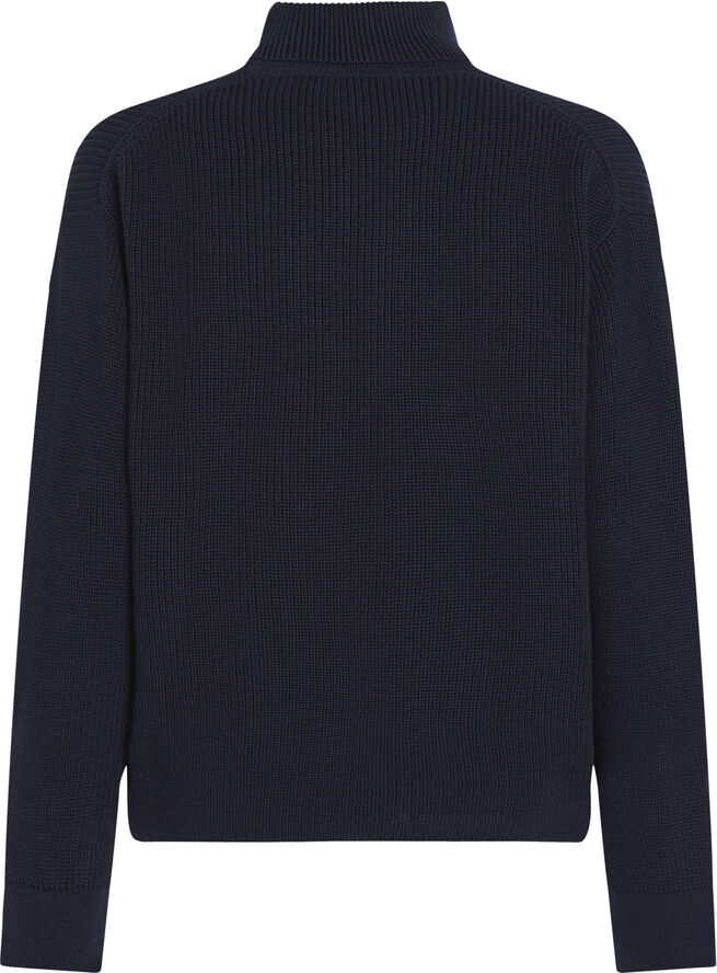 Tommy Hilfiger CO CARDI STITCH ROLL-NK LS SWT Desert sky