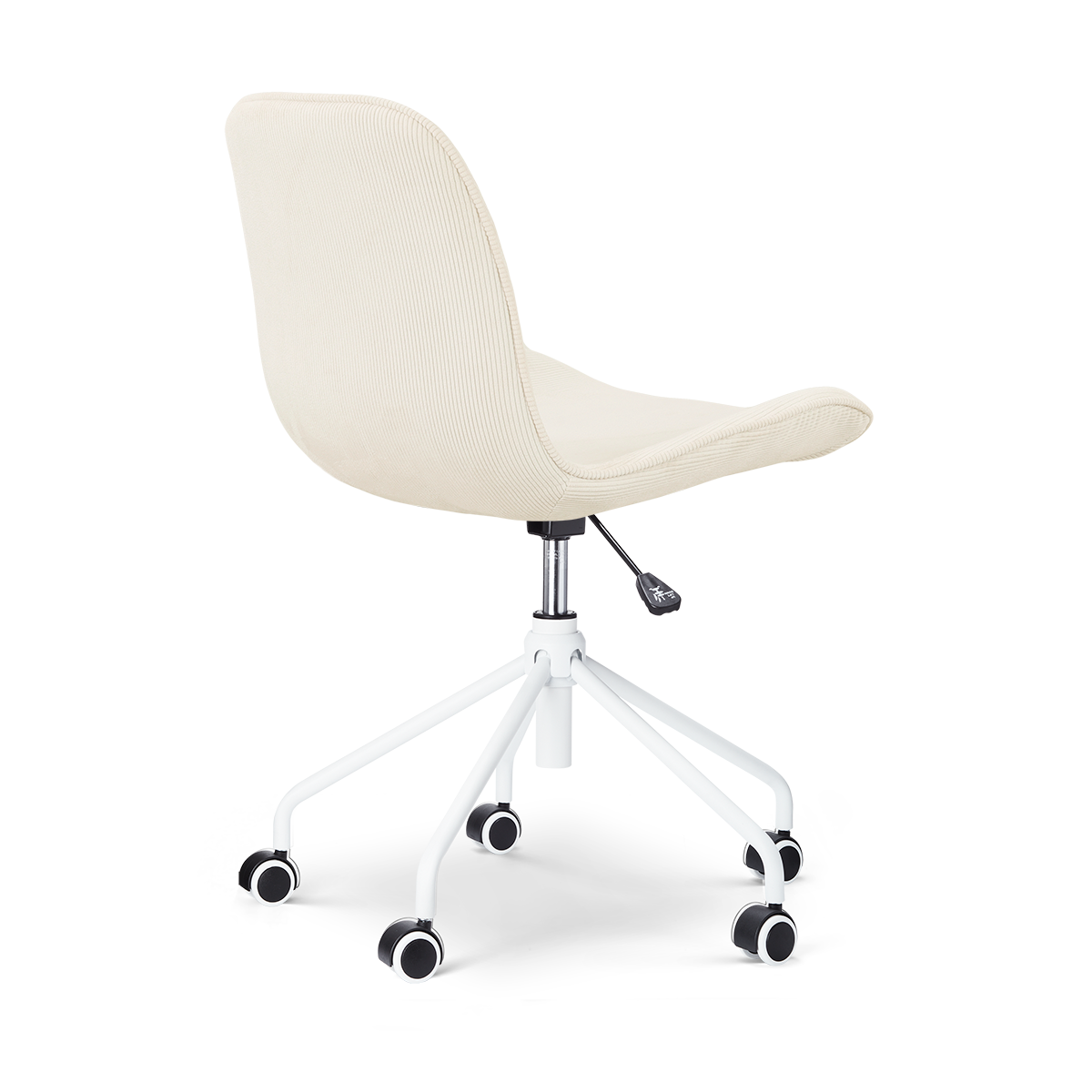 Bureaustoel Nout-Fé wit onderstel rib beige