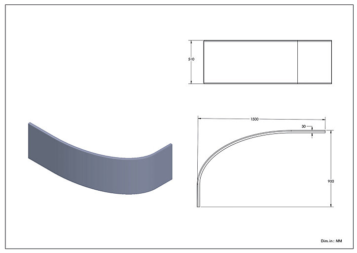 Tablier de baignoire d'angle Horyn L. 150 cm x l. 90 cm blanc