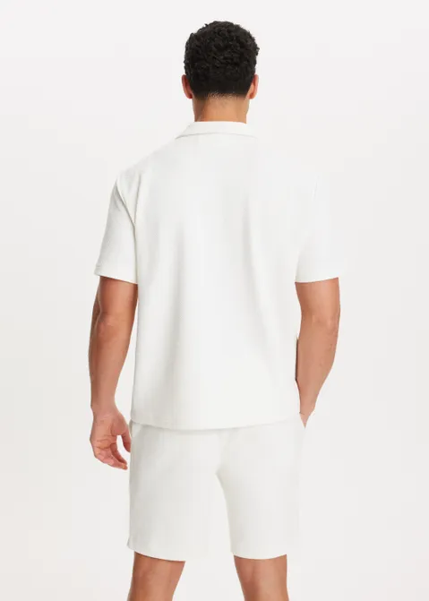 Gebreid overhemd off-white (WIT.O)