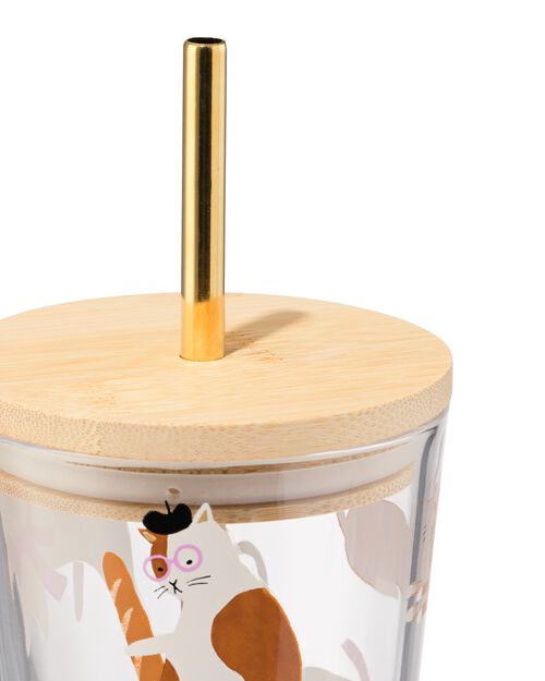 gourde avec paille 410 ml verre