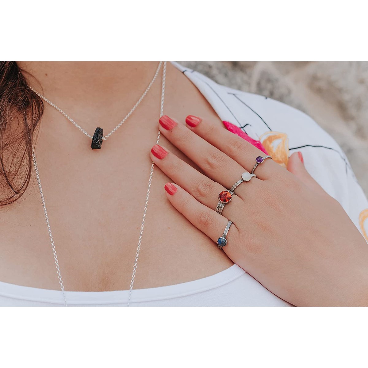 Collier Tourmaline Noire Argent 925