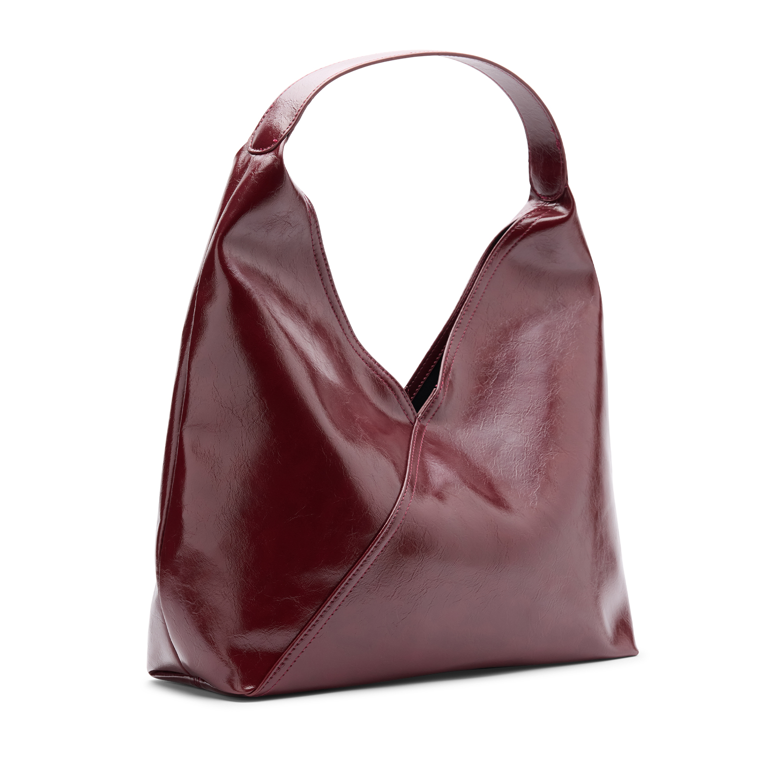 Burgundy lak schoudertas