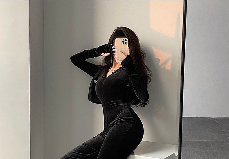 RainGirl - Bootcut jumpsuit met lange mouwen en capuchon