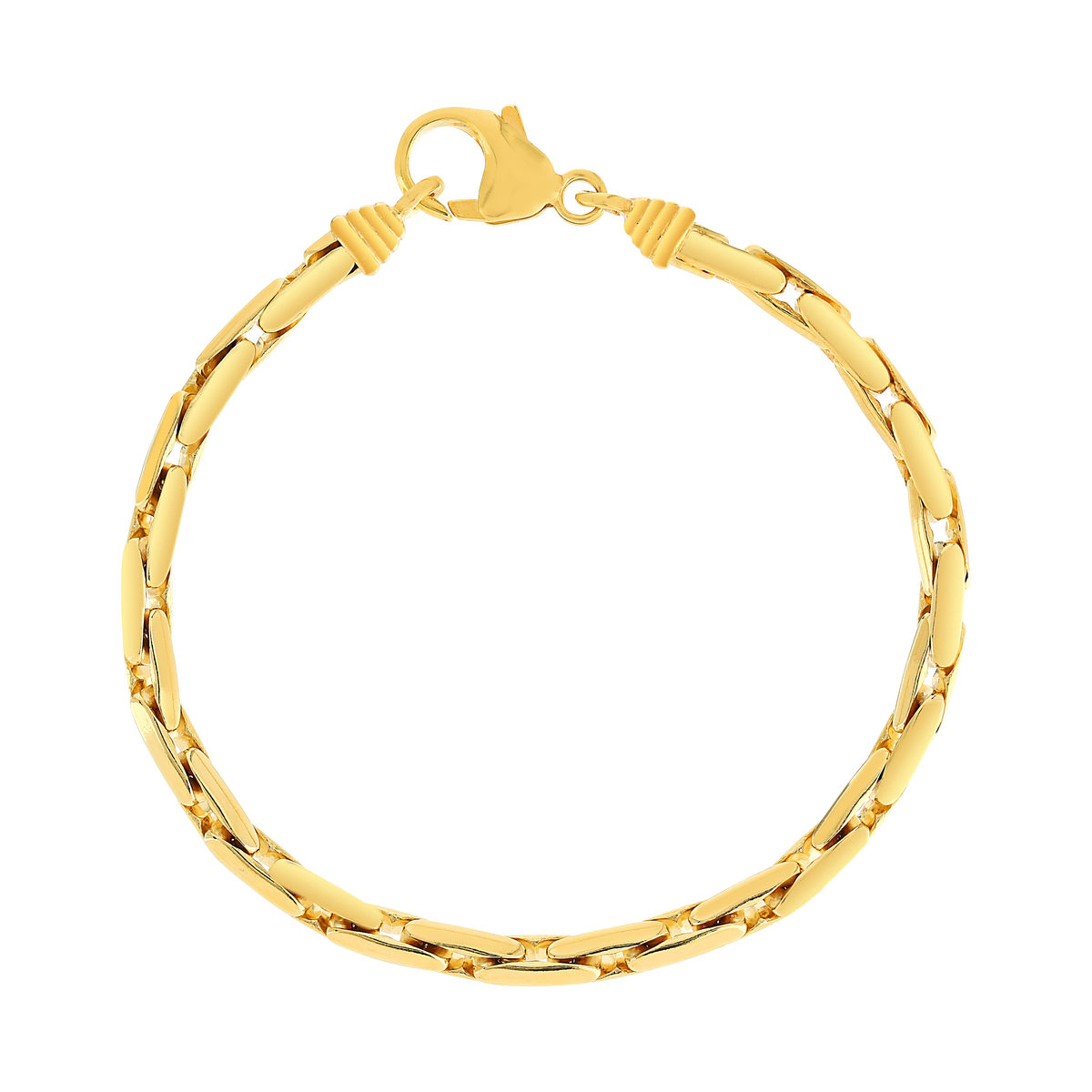 Bracelet plaqué or maille cobra ronde 19 cm.