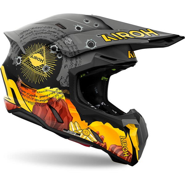 Airoh - Casque Twist 3 Adventure Gris / Jaune / Vert / Mat