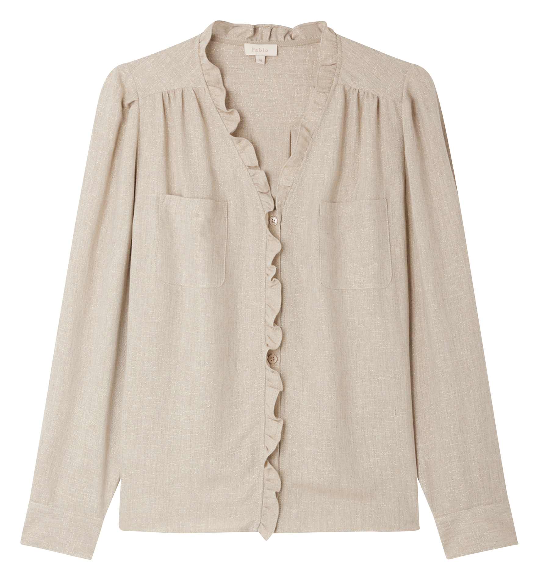 BINDY - Chemise ample à volants| Beige