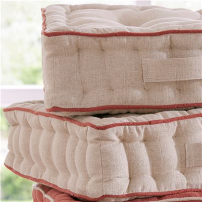 Coussin matelas capitonné bicolore