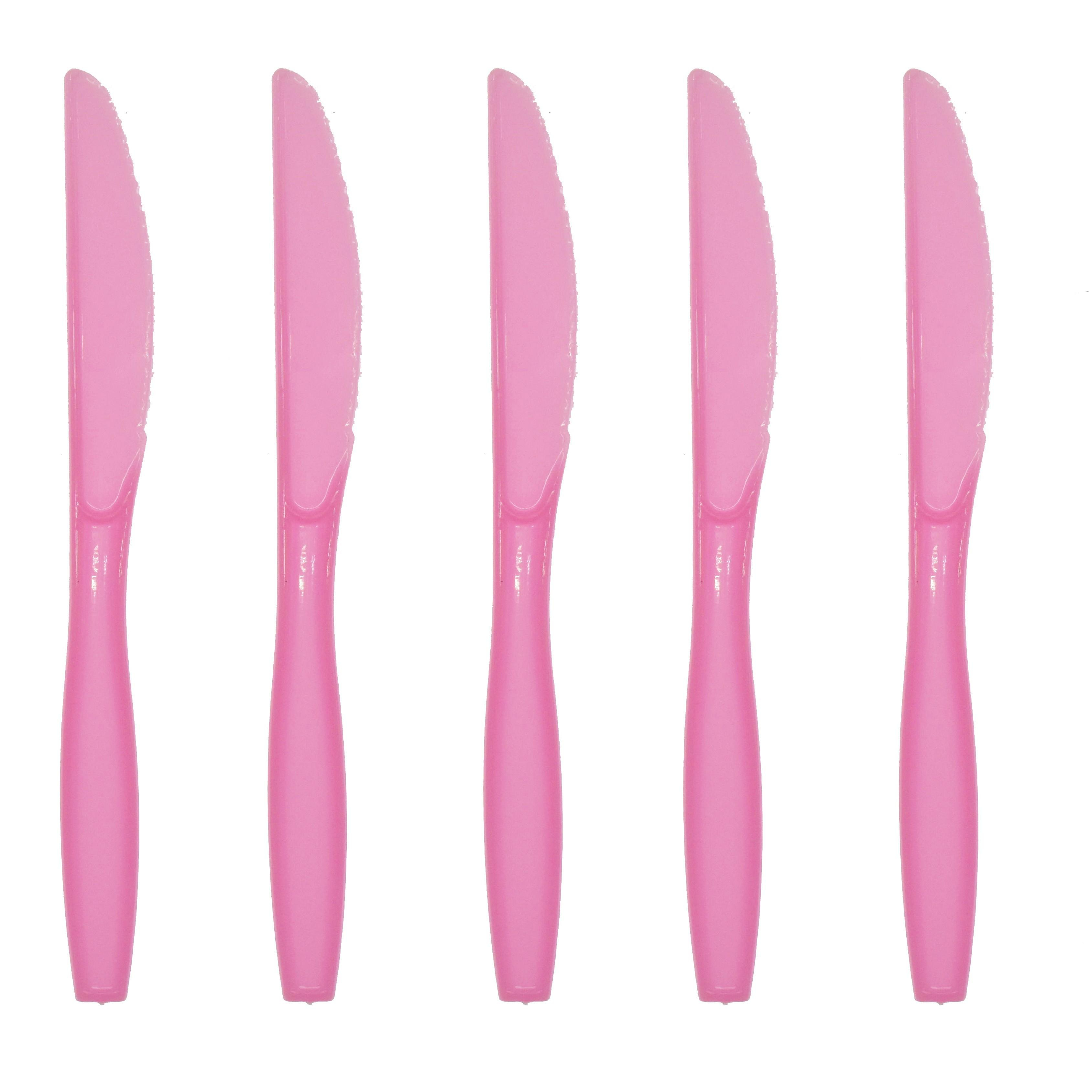 (60-tlg. Set) Einweg Besteck Party Tisch Dekoration - Rosa