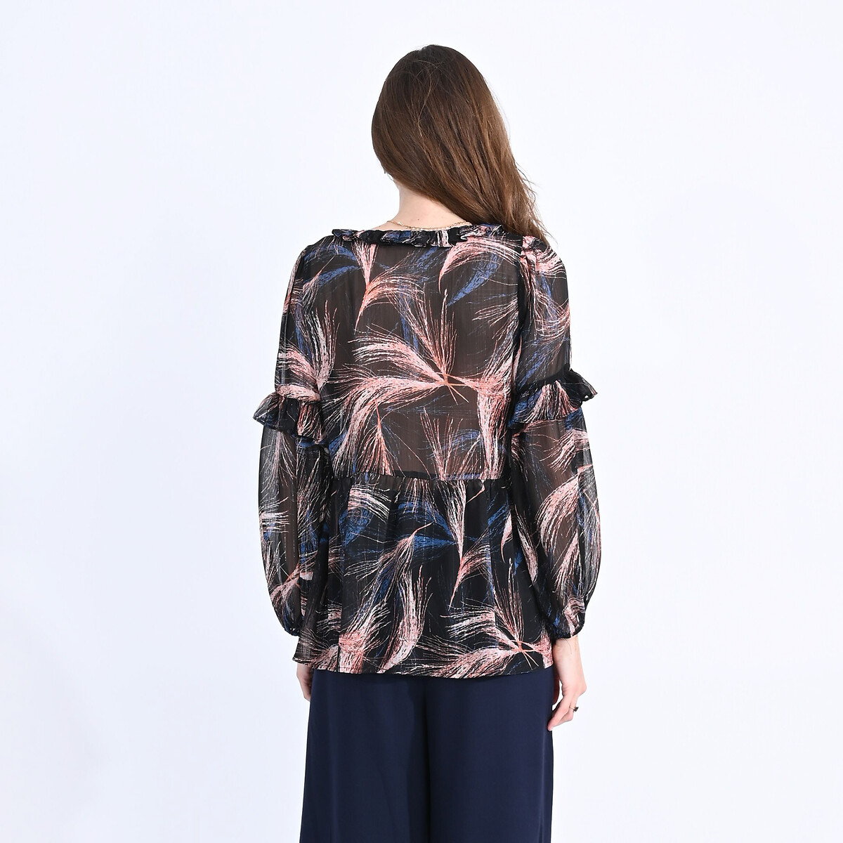 MOLLY BRACKEN<br>Blusa estampada com babados
