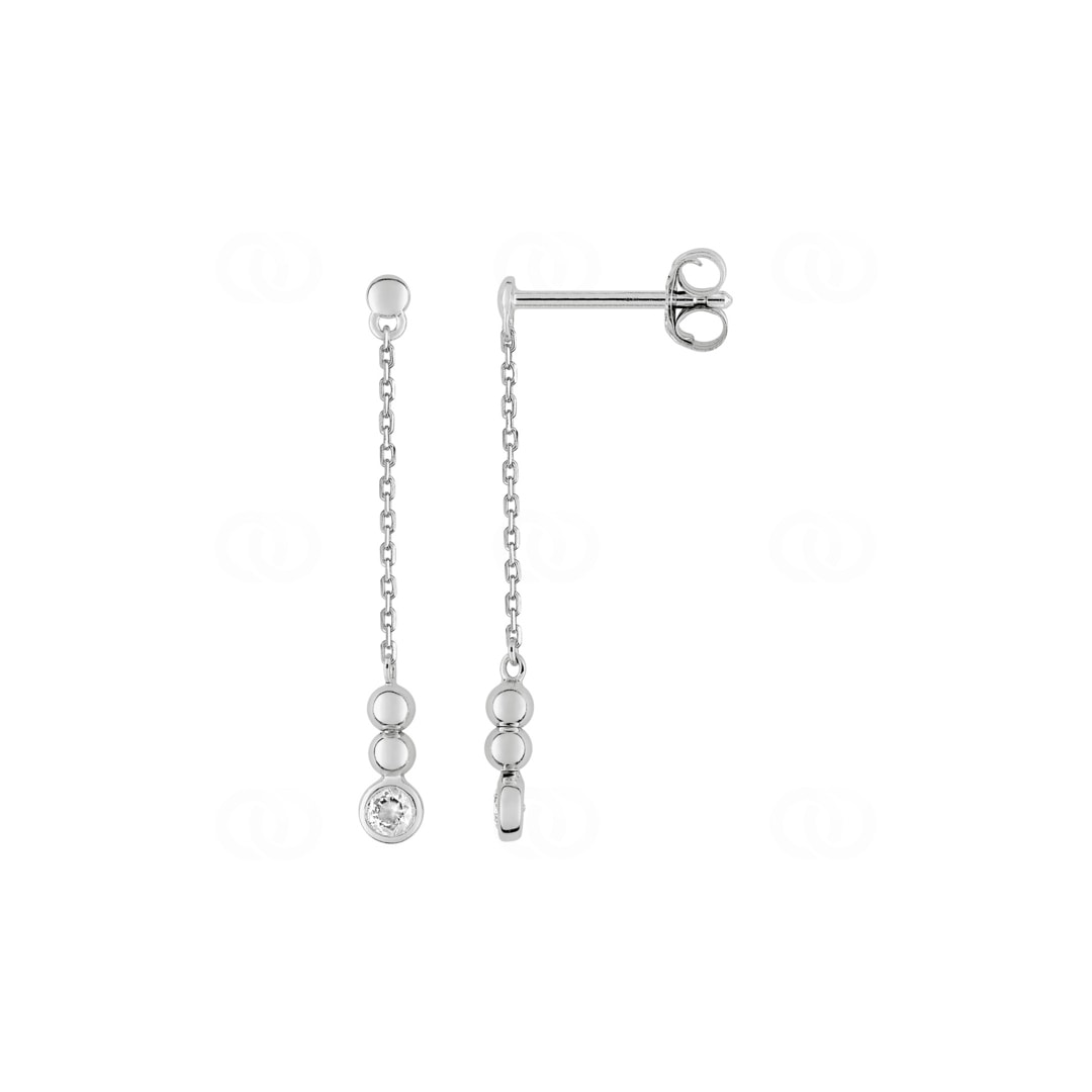 Ohrhänger 925 Silber rhodiniert mit Zirkonia