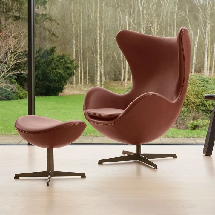 Fritz Hansen - Egg Chair, Aluminium gebürstet matt / Capture blau 6001